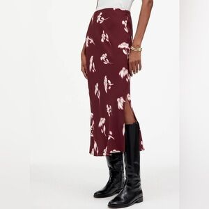 Burgundy Floral Skirt